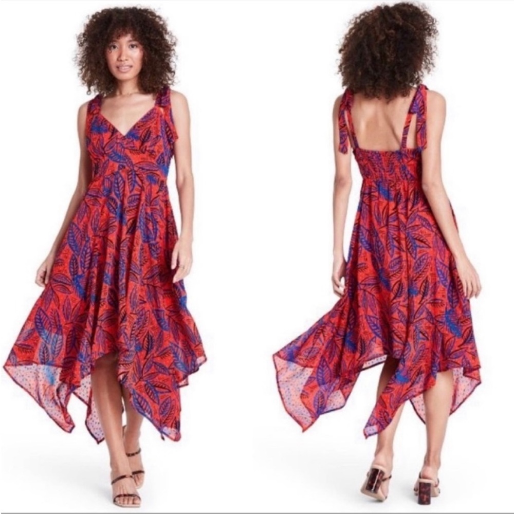 ALEXIS for Target Tropical Leaf Tie Strap Dress